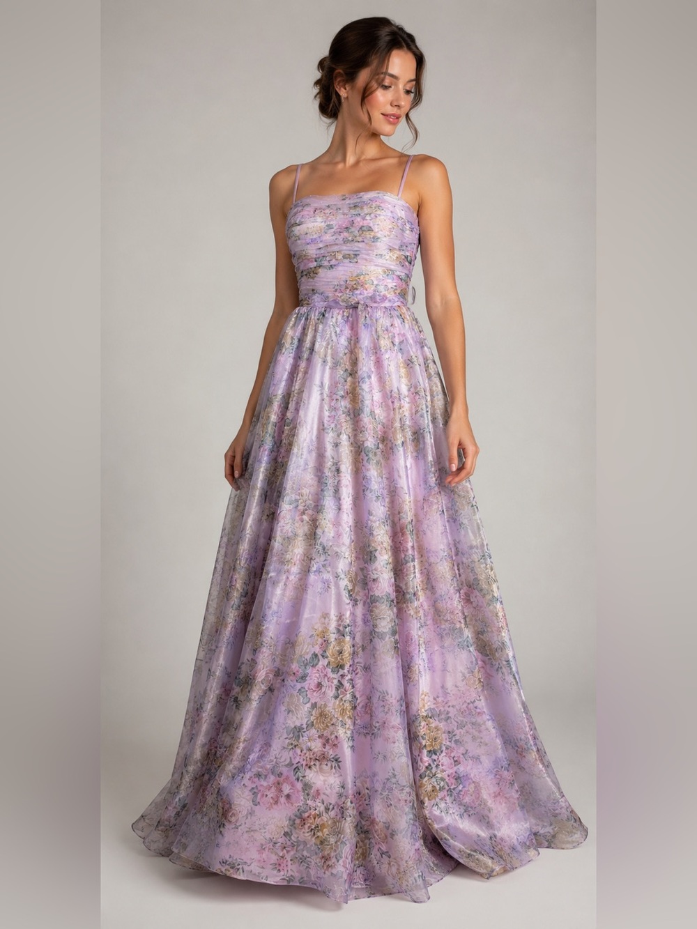 City Vibe Floral Organza Maxi Dress – Lavender/Pink – Size 1 – NWT $199